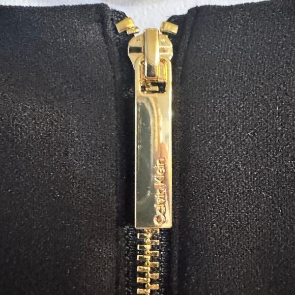 NWT Calvin Klein Women's Tulip Short Sleeve Scuba Crepe Mini Dress Size 10 Black - Picture 7 of 9